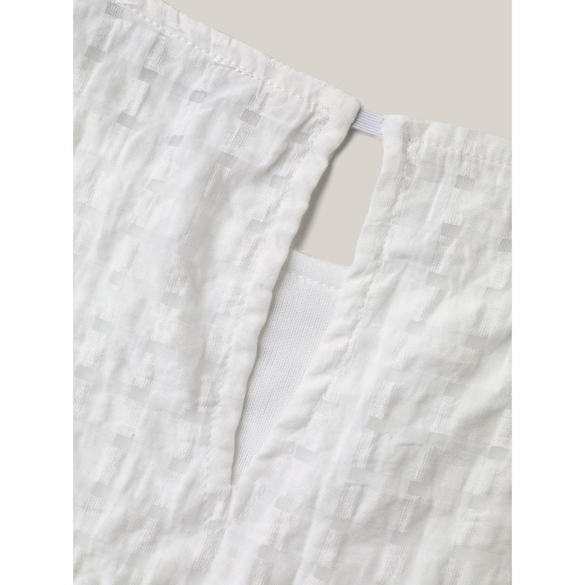 Plus Size WhiteSmoke Textured Sheer Lined Flutter Sleeve Blouse Women Cap Sleeve Round Neck Everyday-Casual Blouses BloomChic 14-16/1X Product Image
