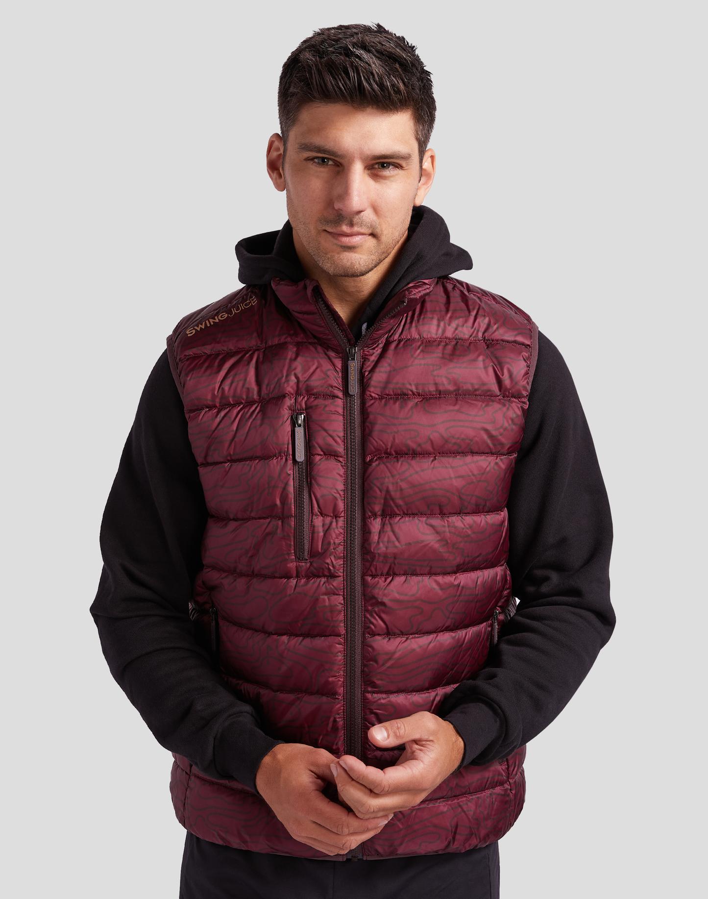 SwingJuice Golf Rhythmic Lines Men's Packable Puffer Vest Product Image