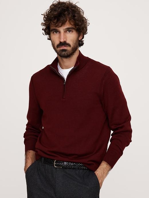 Italian Merino Half-Zip Sweater Product Image