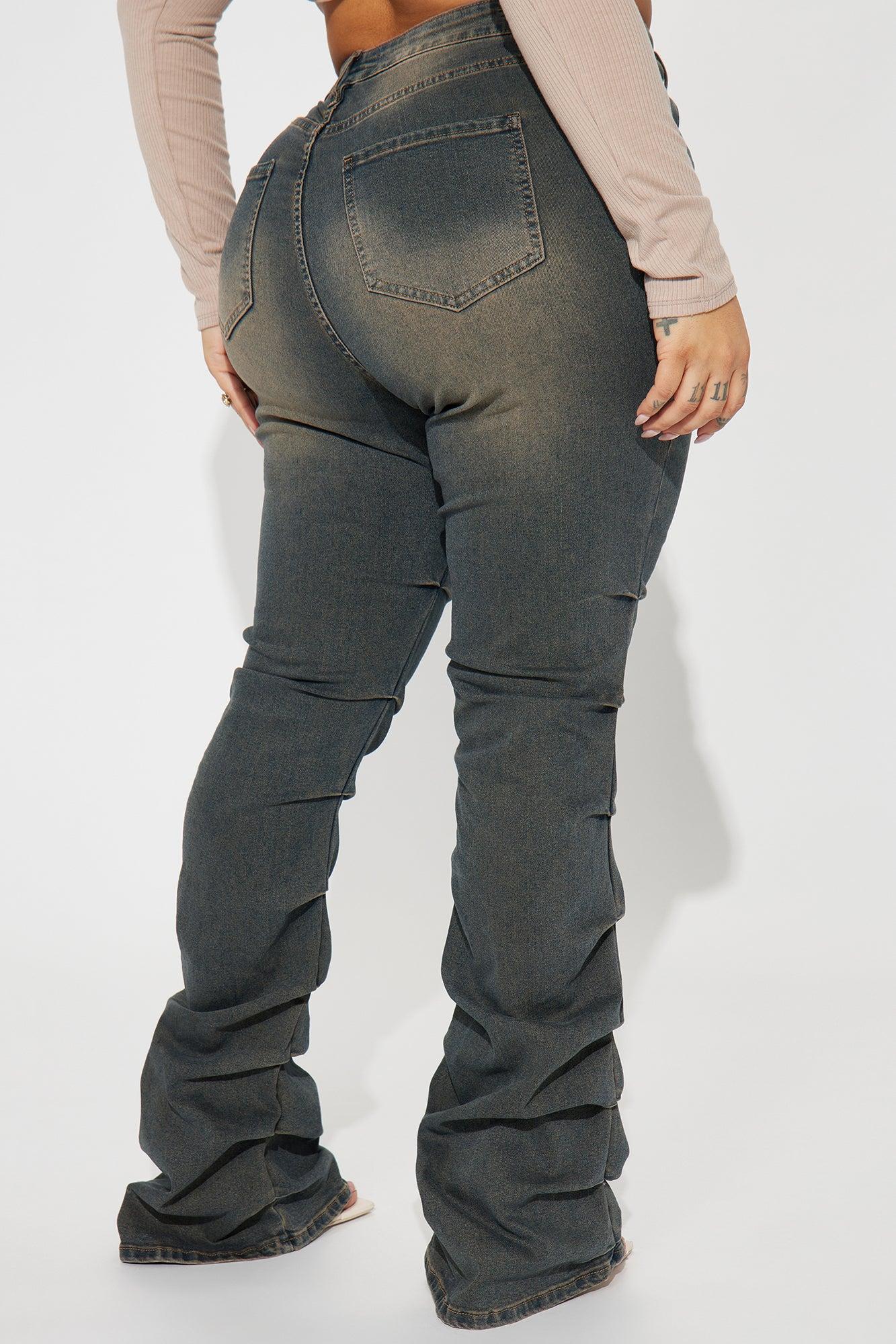 Calling For You Stacked Bootcut Jeans - Dark Wash Product Image