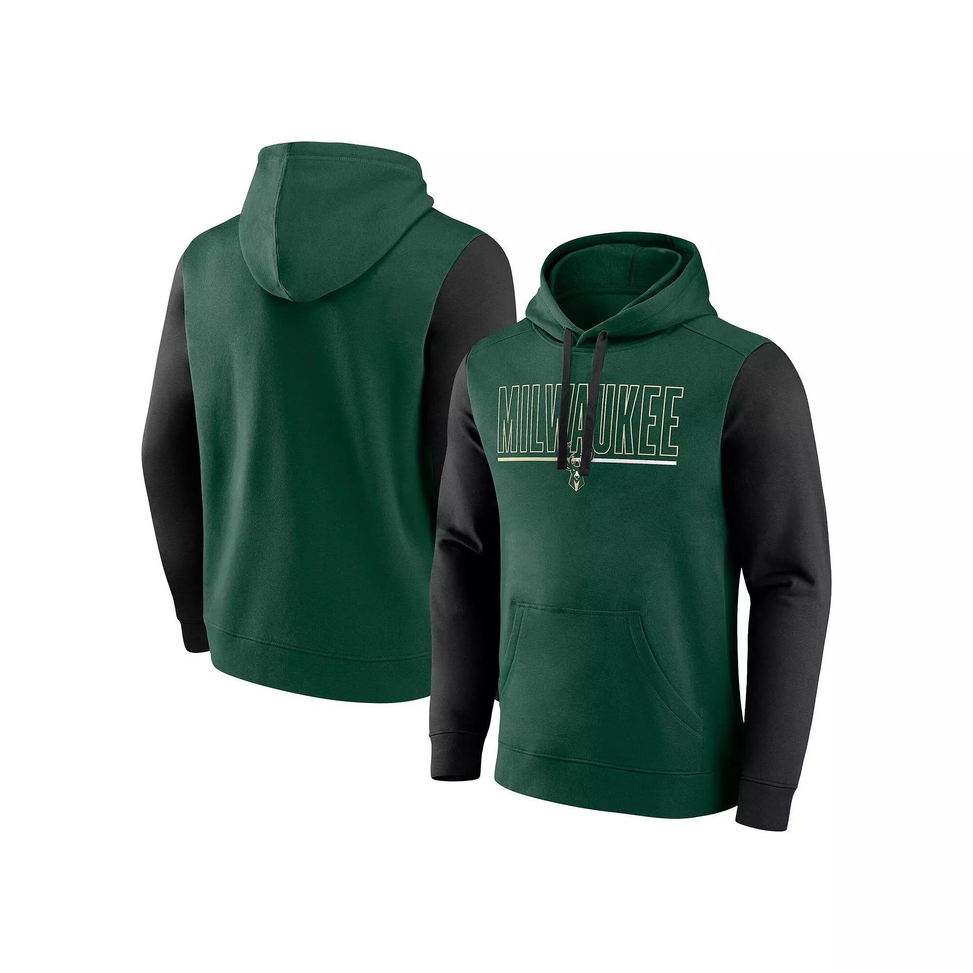 Men's Blue Orlando Magic Outline Colorblock Pullover Hoodie, Size: Small, Mag Blue Product Image