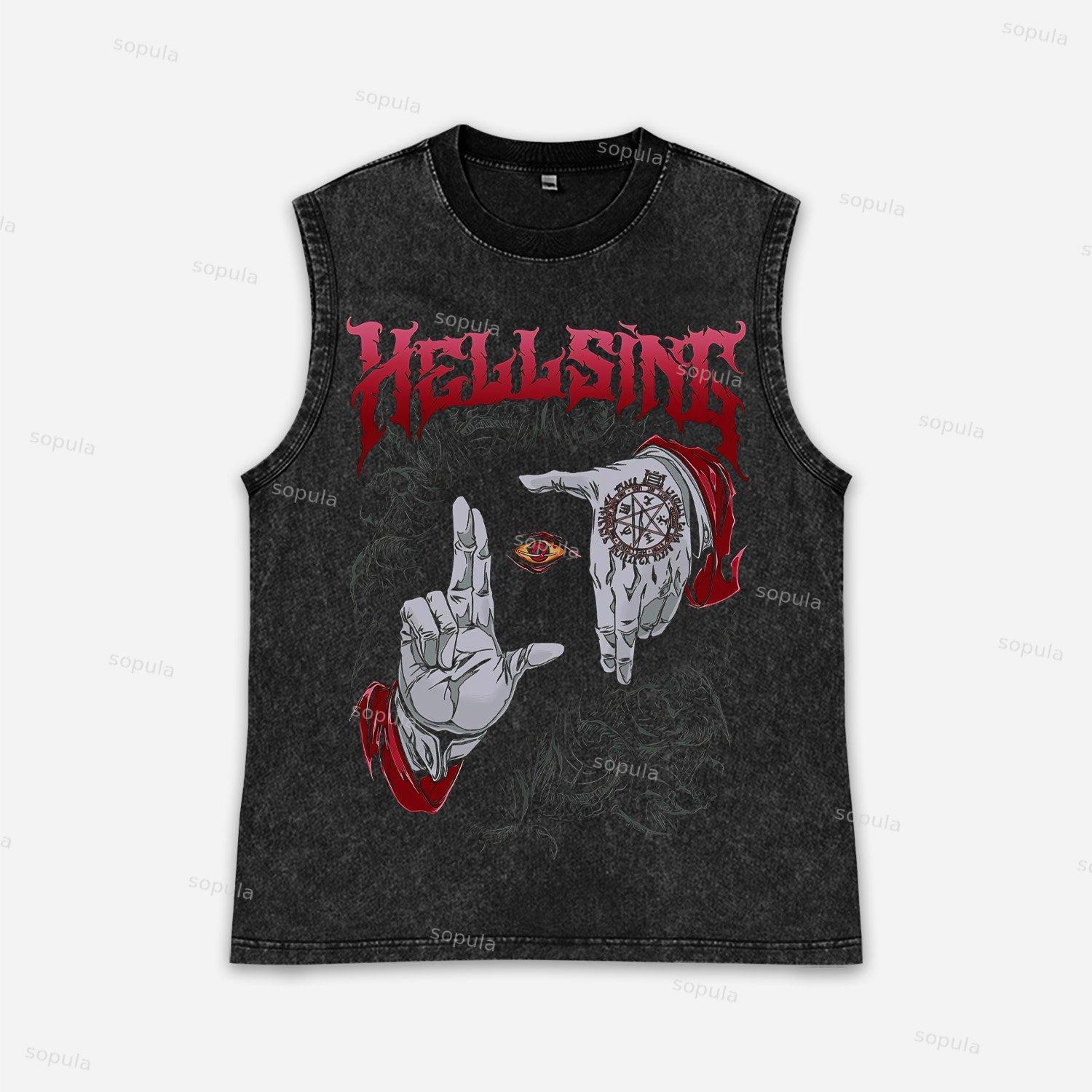 Hellsing Vampire Hunter Acid Washed Tank Top Product Image