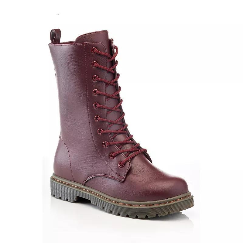 Henry Ferrera B9905 Women's Combat Boots, Size: 7, Red Product Image