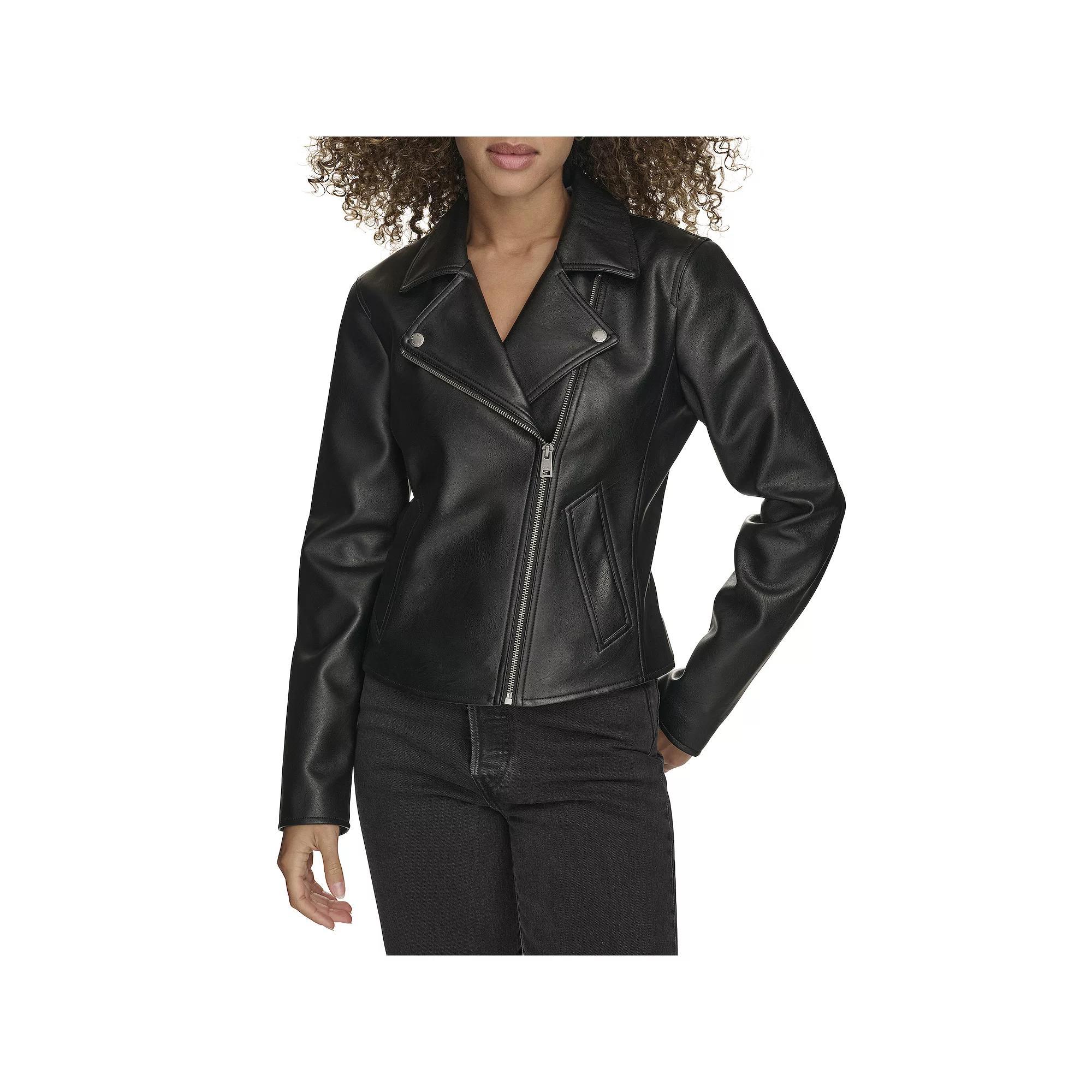 Levi's Womens Faux Leather Wind Resistant Midweight Motorcycle Anorak Product Image