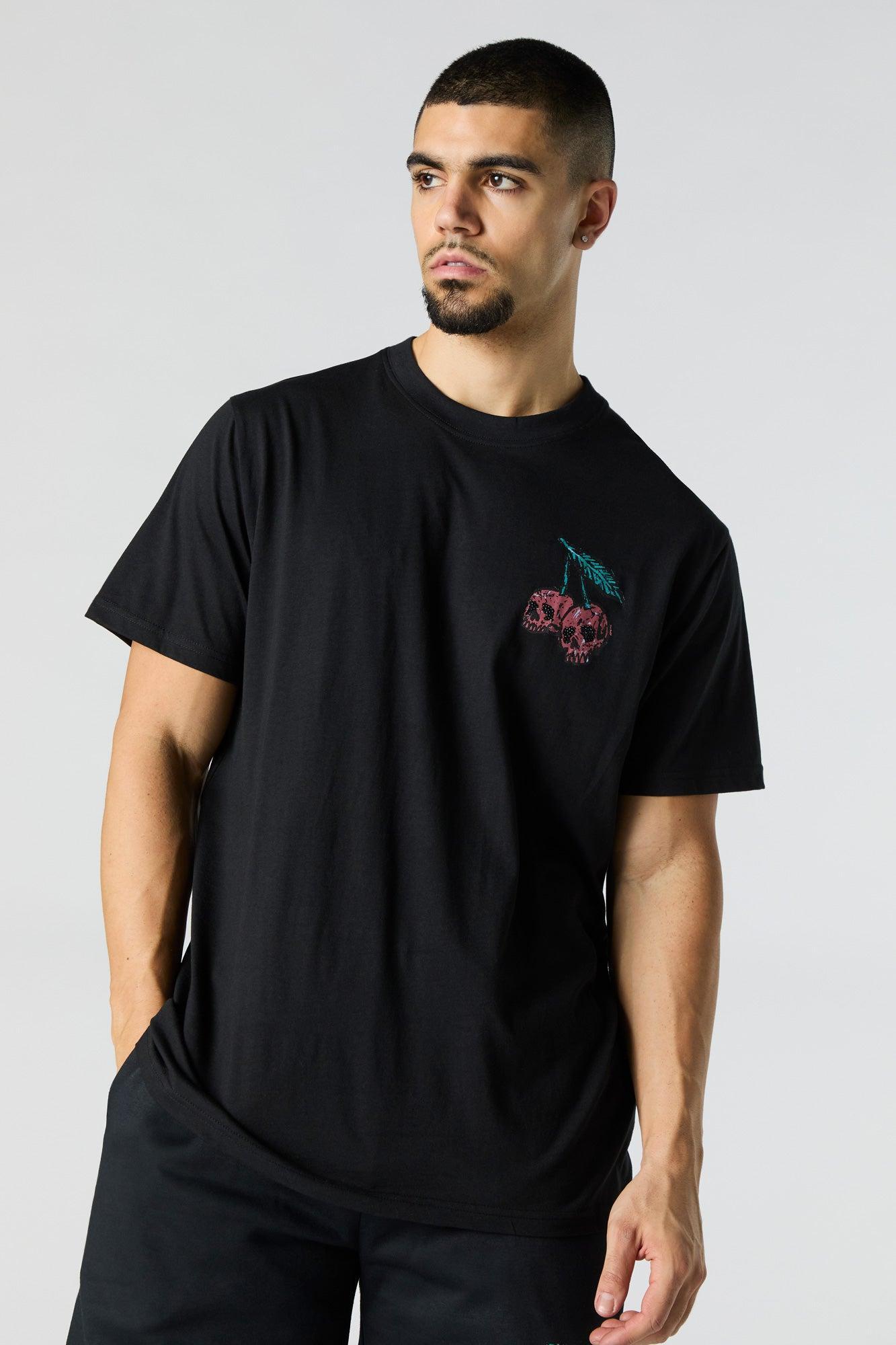 Skull Cherries Graphic T-Shirt Male Product Image
