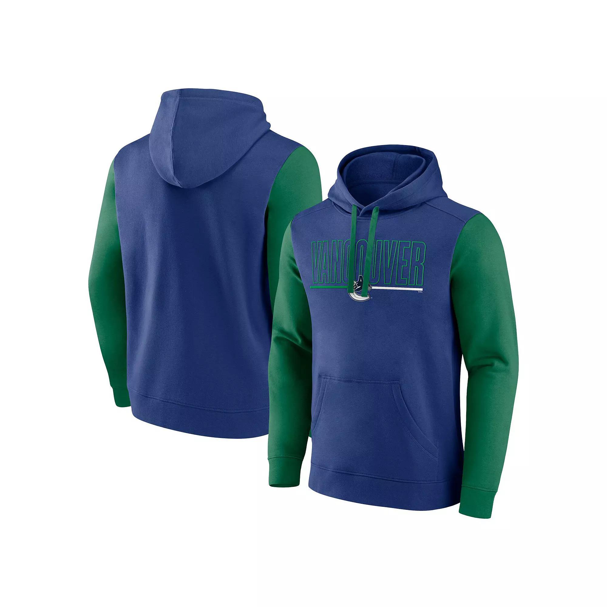 Men's Royal Philadelphia 76ers Outline Colorblock Pullover Hoodie, Size: 4XL, 76r Blue Product Image