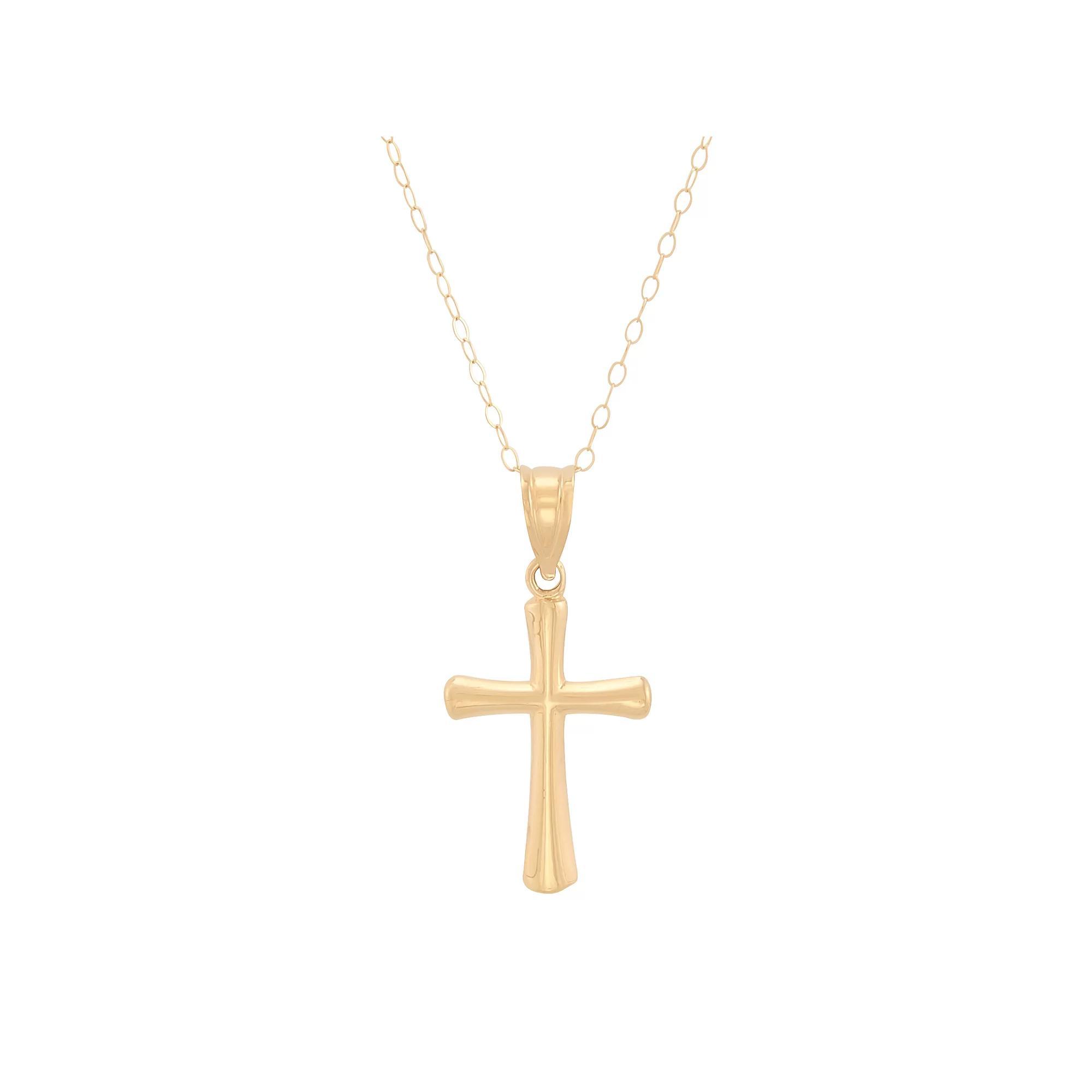 Everlasting Gold 14k Gold Cross Pendant Necklace, Women's, Size: 18" Product Image
