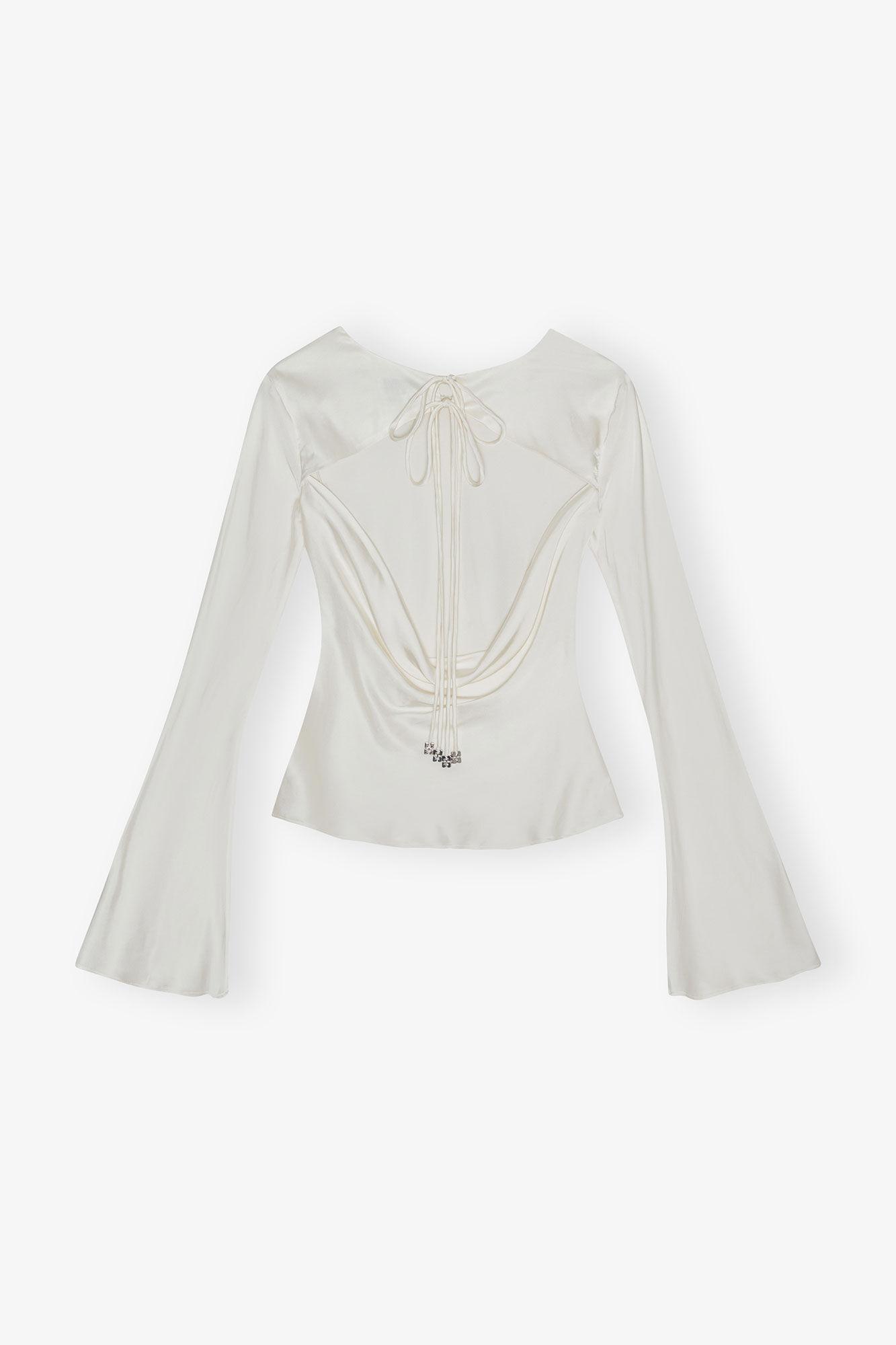 Ivory Satin Blouse Product Image