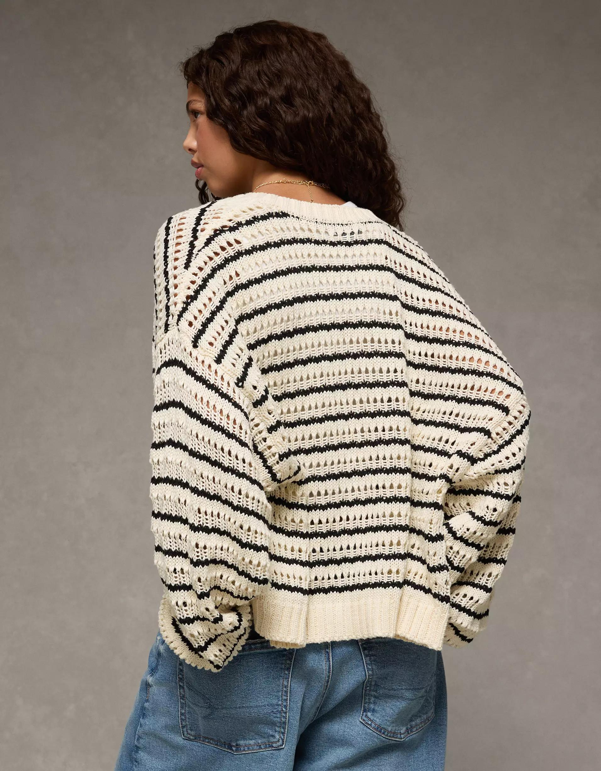 AE Balloon Sleeve Crochet Cardigan Product Image