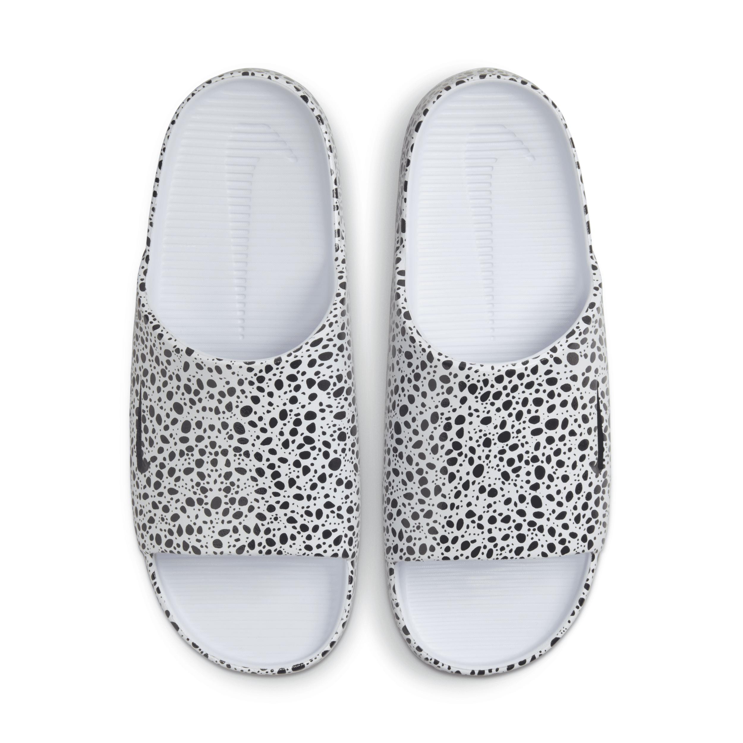 Nike Mens Calm Slides Print NS - Shoes Football Grey/Dk Obsidian/Football Grey Product Image