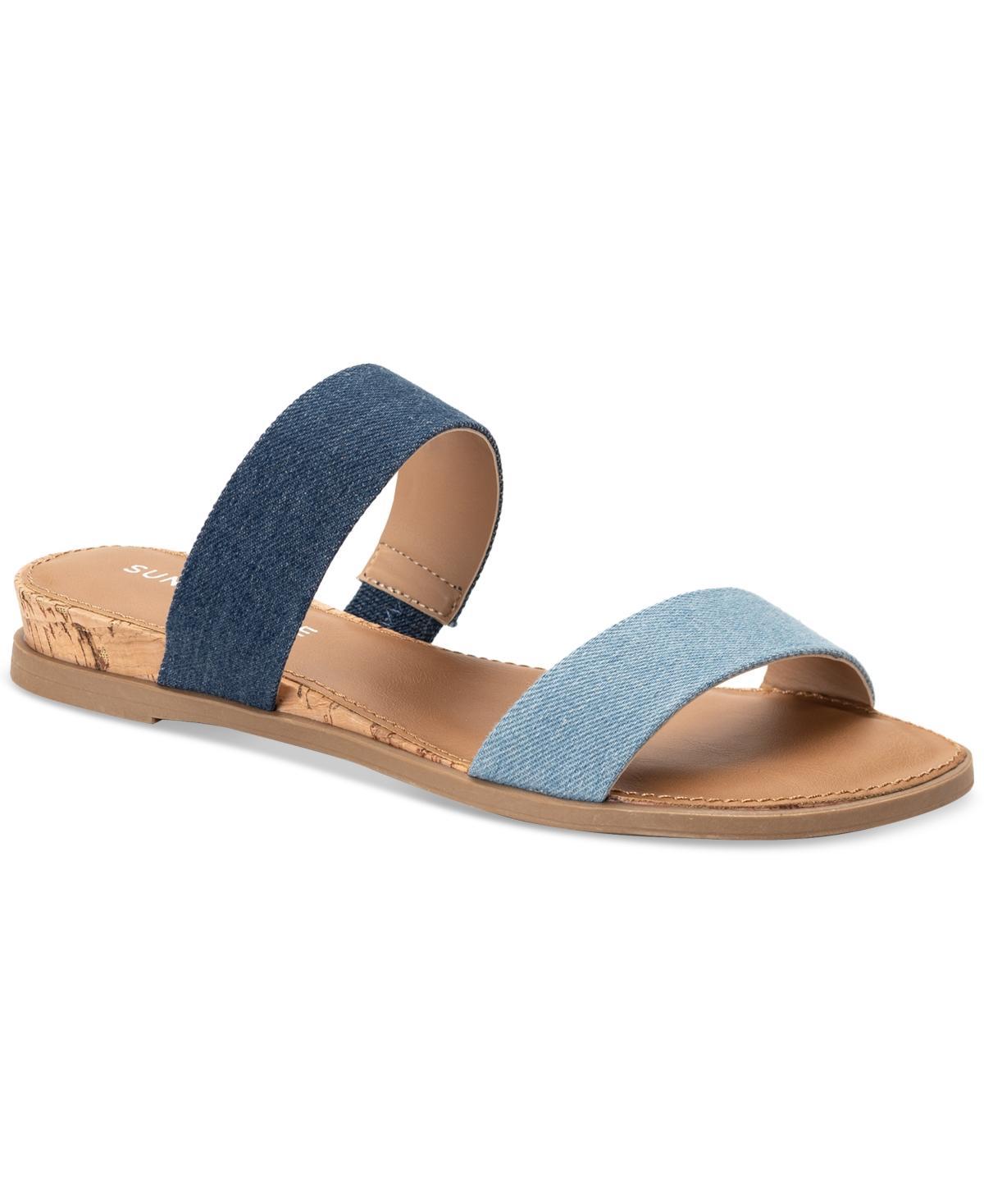 Sun + Stone Womens Easten Double Band Slide Flat Sandals, Created for Macys Product Image