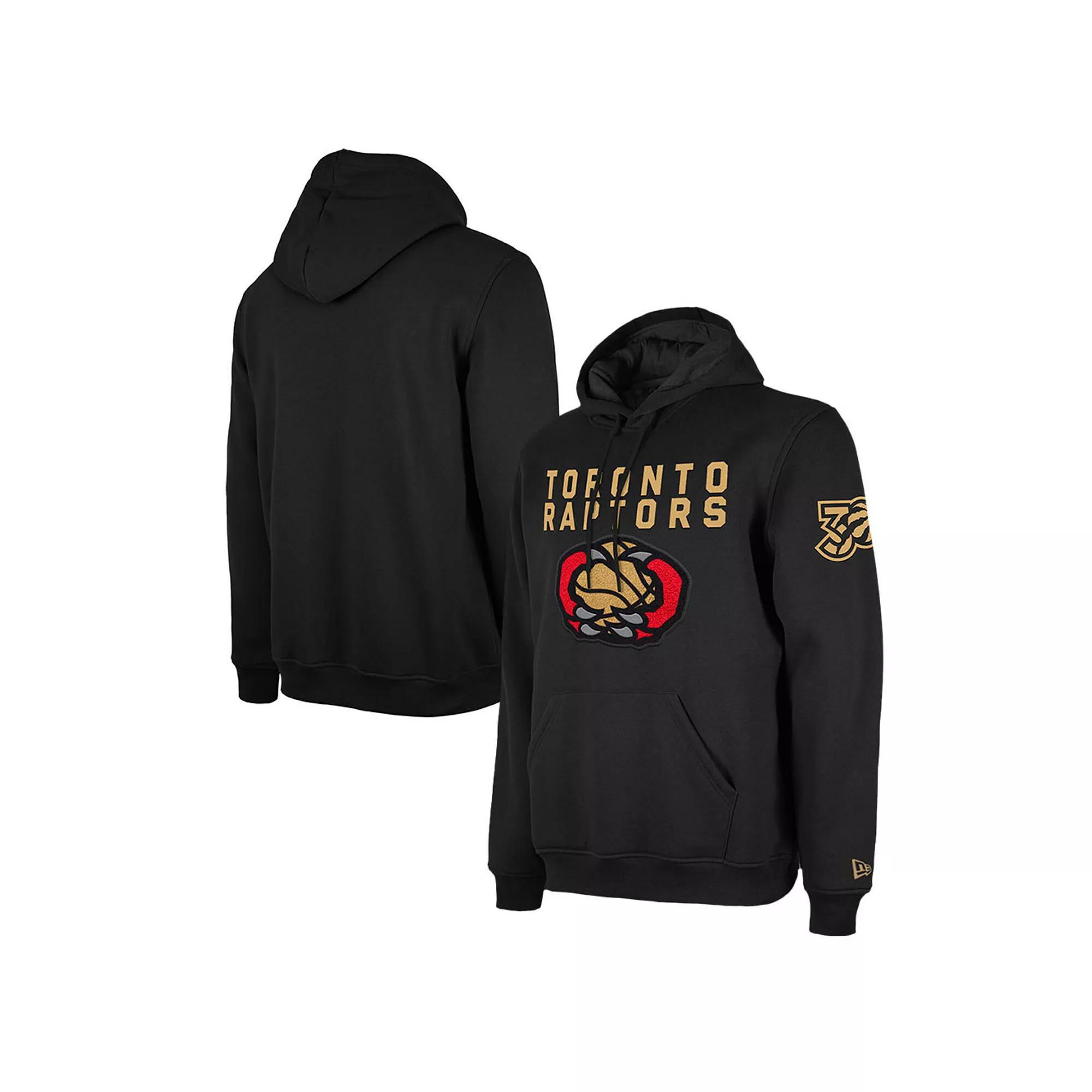 Men's New Era  Black Toronto Raptors 2024/25 City Edition Chenille Heavyweight Pullover Hoodie, Size: Large, Rpt Black Product Image
