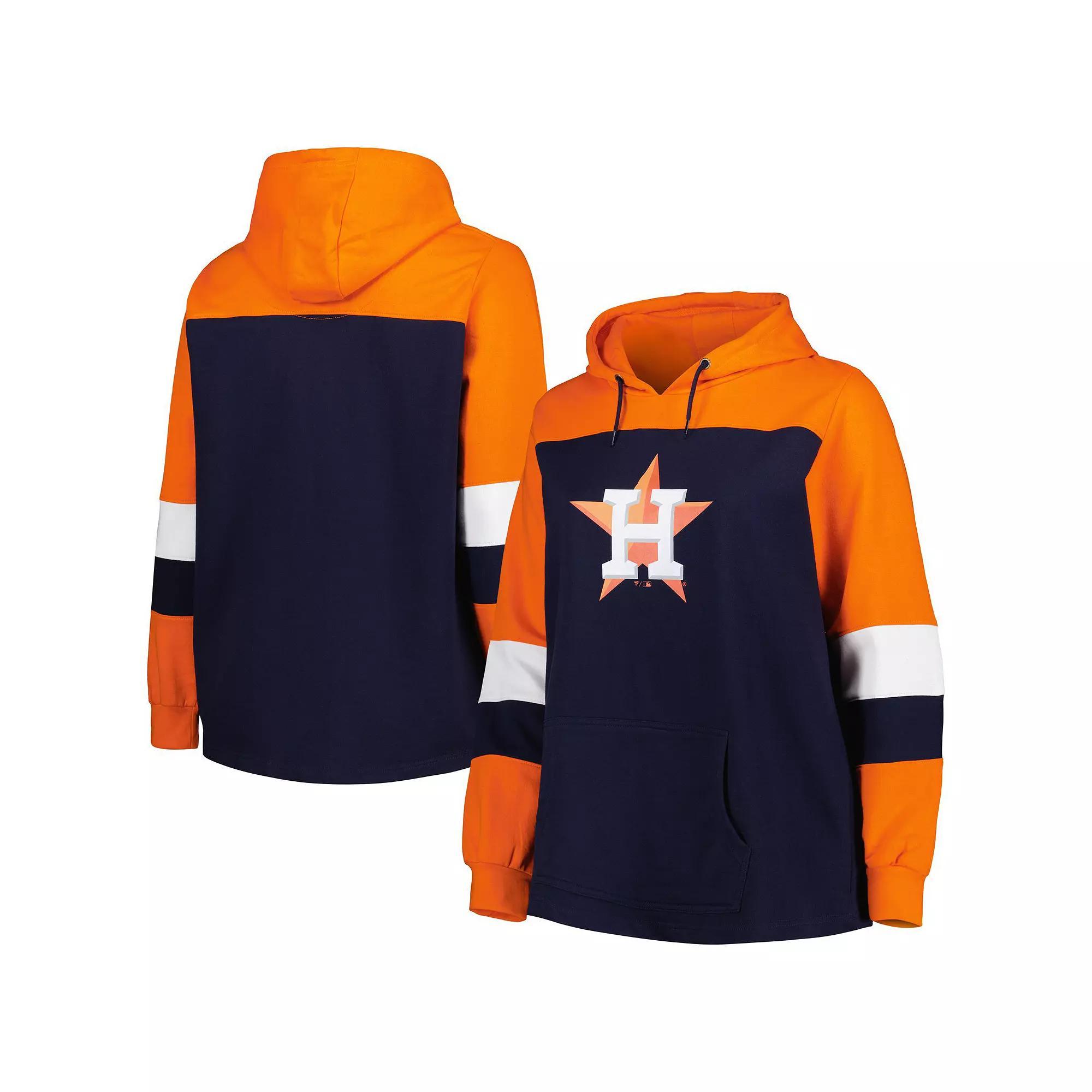 Women's Navy Houston Astros Plus Size Colorblock Pullover Hoodie, Size: 2XL, Blue Product Image