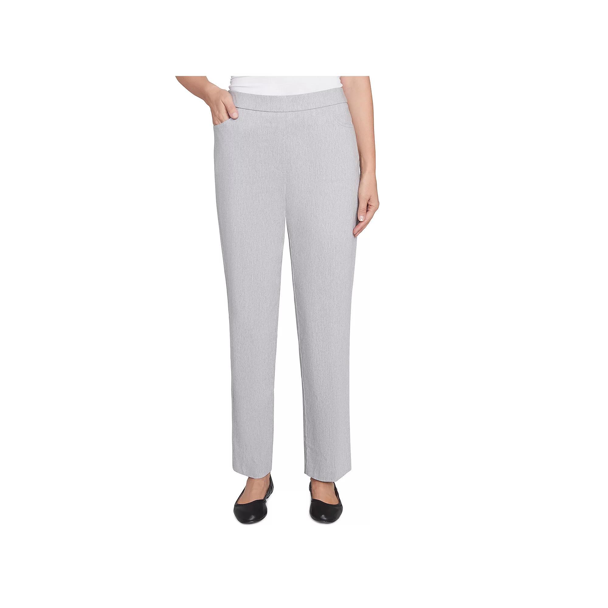 Petite Alfred Dunner Comfort Allure Pearl Medium Length Pants, Women's, Size: 12 Petite, White Product Image