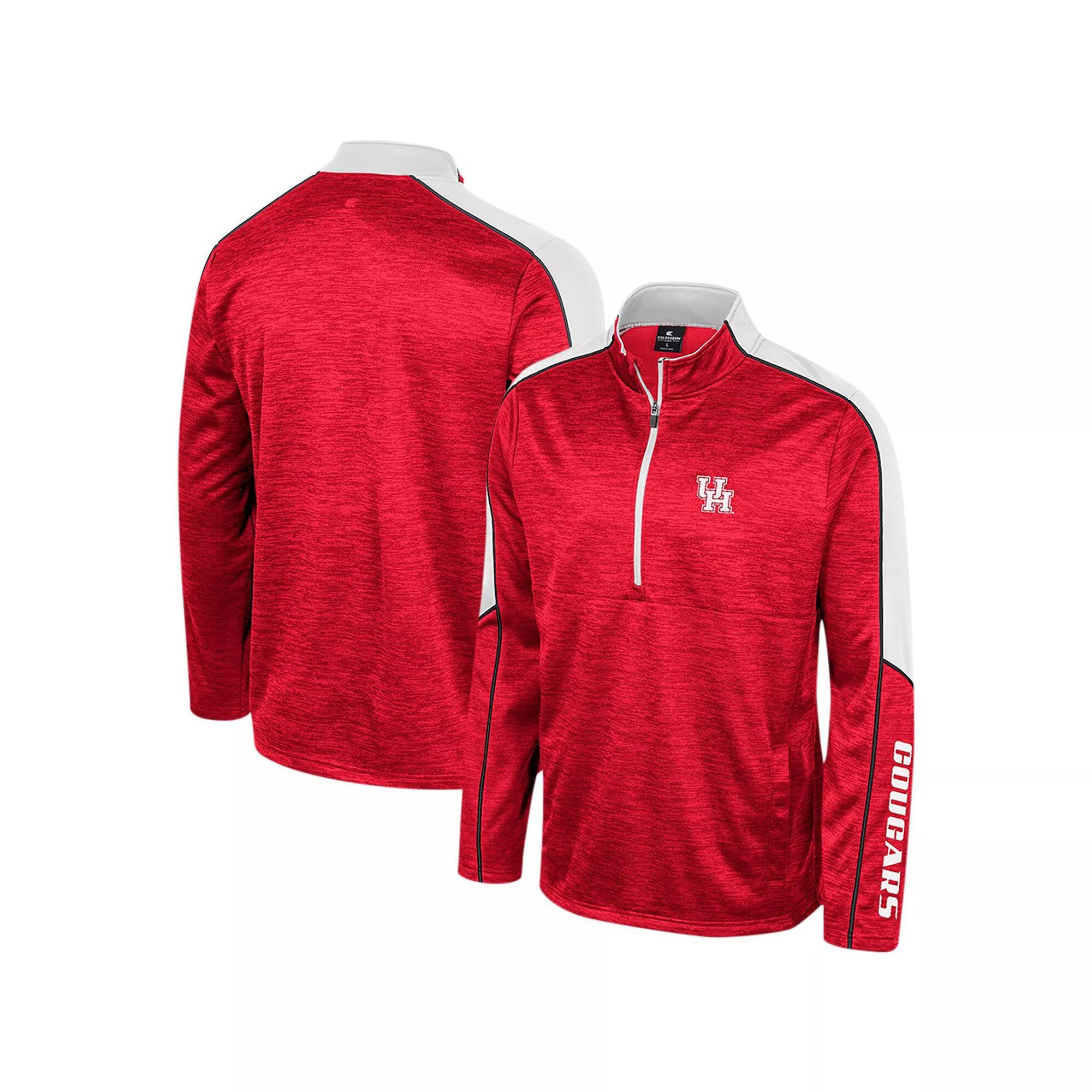 Men's Colosseum Red Houston Cougars Marled Half-Zip Jacket, Size: Large, Hou Red Product Image