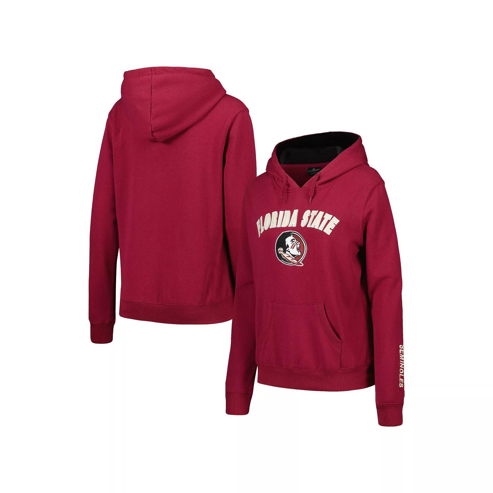Women's Colosseum Garnet Florida State Seminoles Arch & Logo Pullover Hoodie, Size: Large, Red Product Image