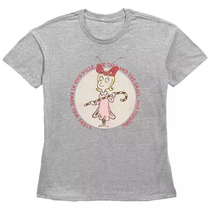 Women's Dr. Seuss Cindy Lou Who Stamp Graphic Tee, Size: XXL, Grey Gray Product Image