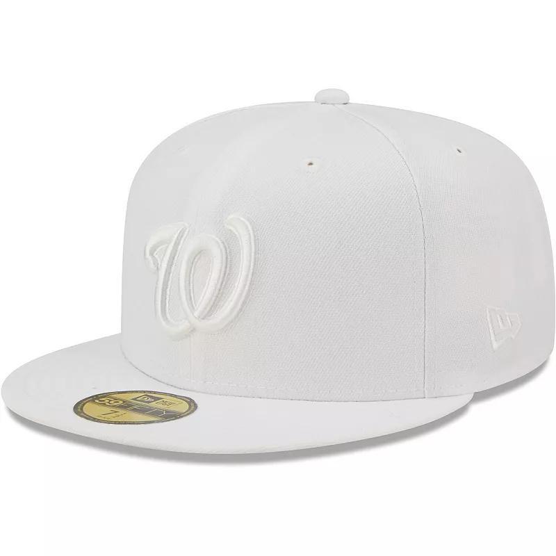 Mens New Era Washington Nationals White 59FIFTY Fitted Hat Product Image
