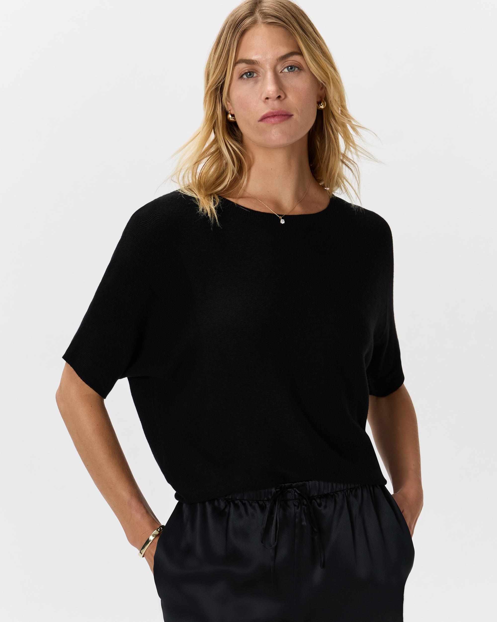 Quince | Women's Lightweight Cotton Cashmere Link-Stitch Dolman Sweater Size XS Product Image