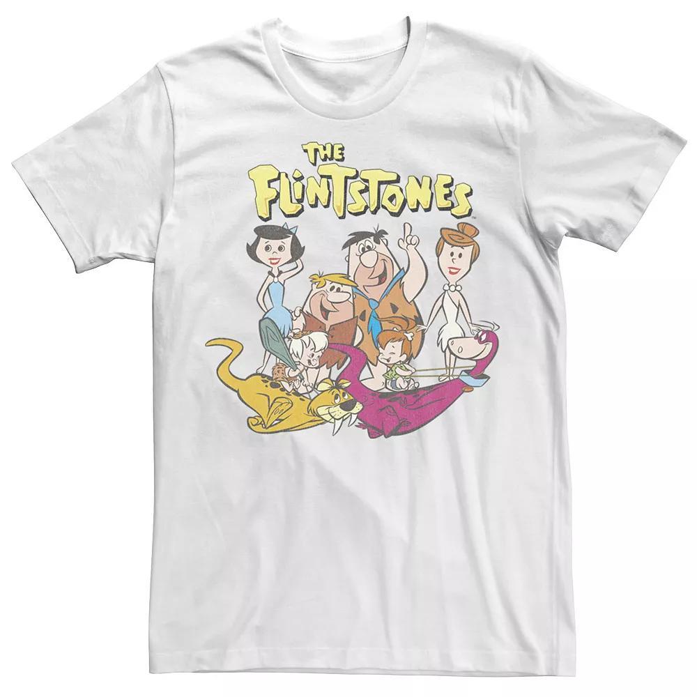 Men's The Flintstone Family Portrait Logo Tee, Size: Medium, White Product Image