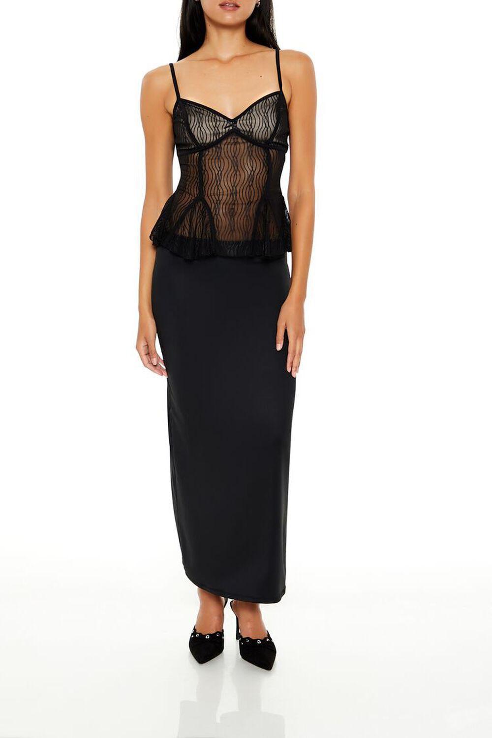 Sheer Mesh Flounce Cami | Forever 21 Product Image