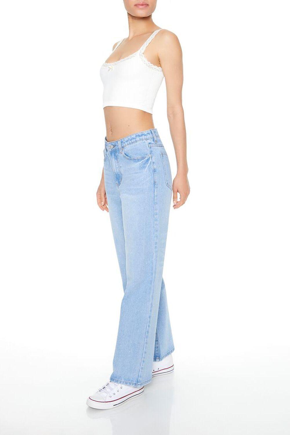 Rhinestone High-Rise Jeans | Forever 21 Product Image