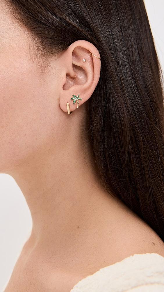Yvonne Leon 18k Puce Palmier Tsavorite Earring | Shopbop Product Image