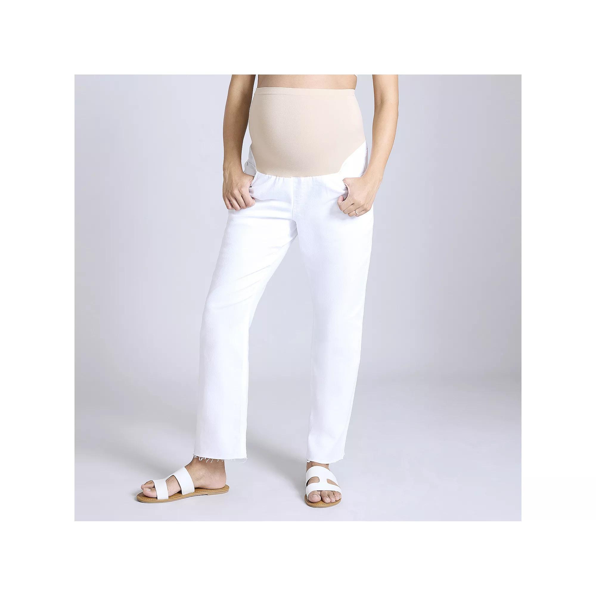 Maternity Motherhood® Slim Straight Jeans, Women's, Size: Large-Mat, Medium Blue Product Image