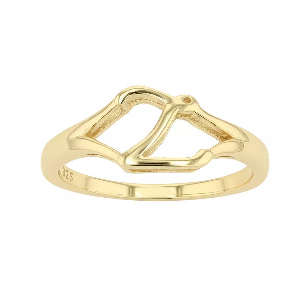 Traditions Jewelry Company 18k Gold Over Silver Script Initial Ring, Womens Product Image