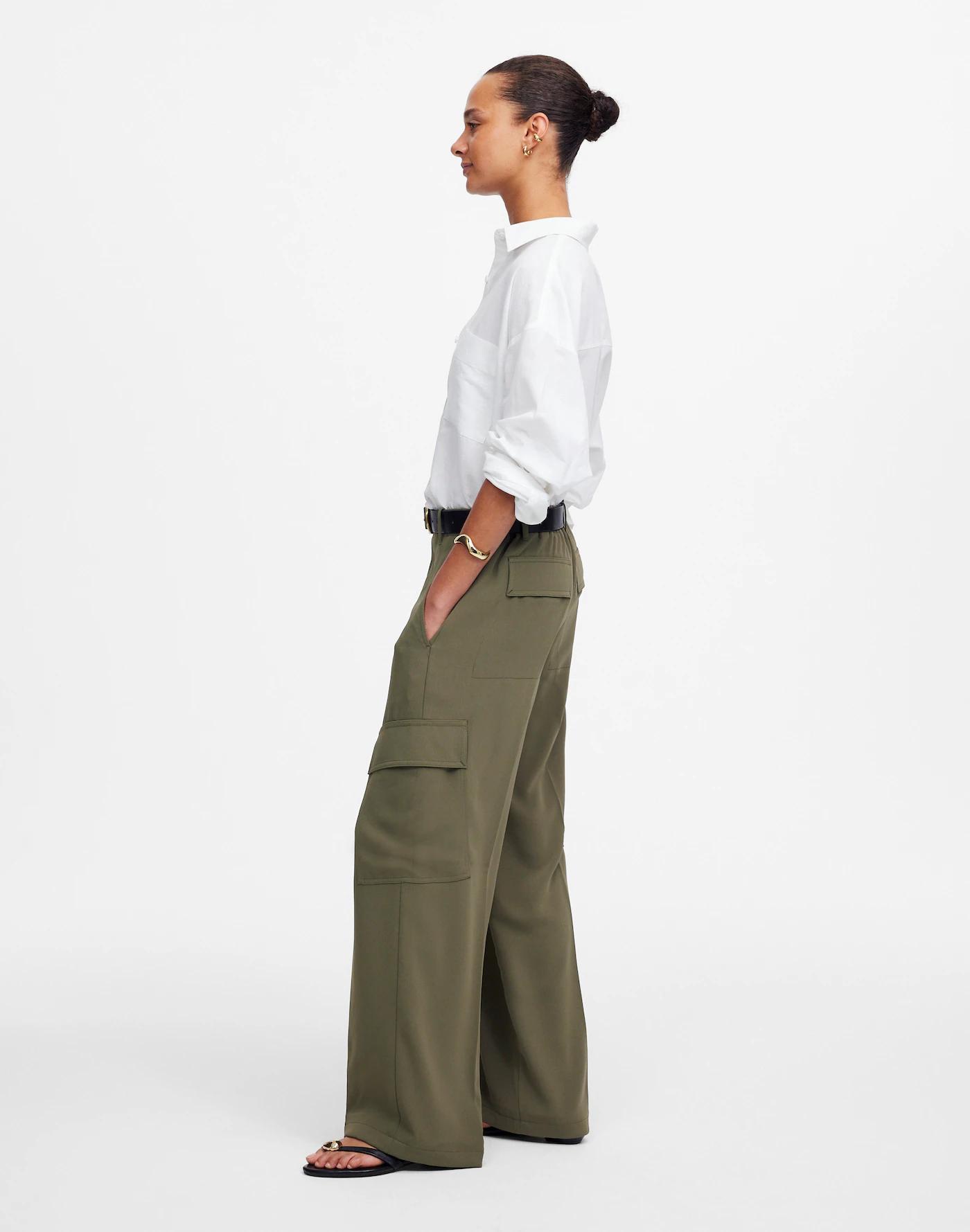 Petite Pull-On Utility Cargo Pants in Crepe Product Image