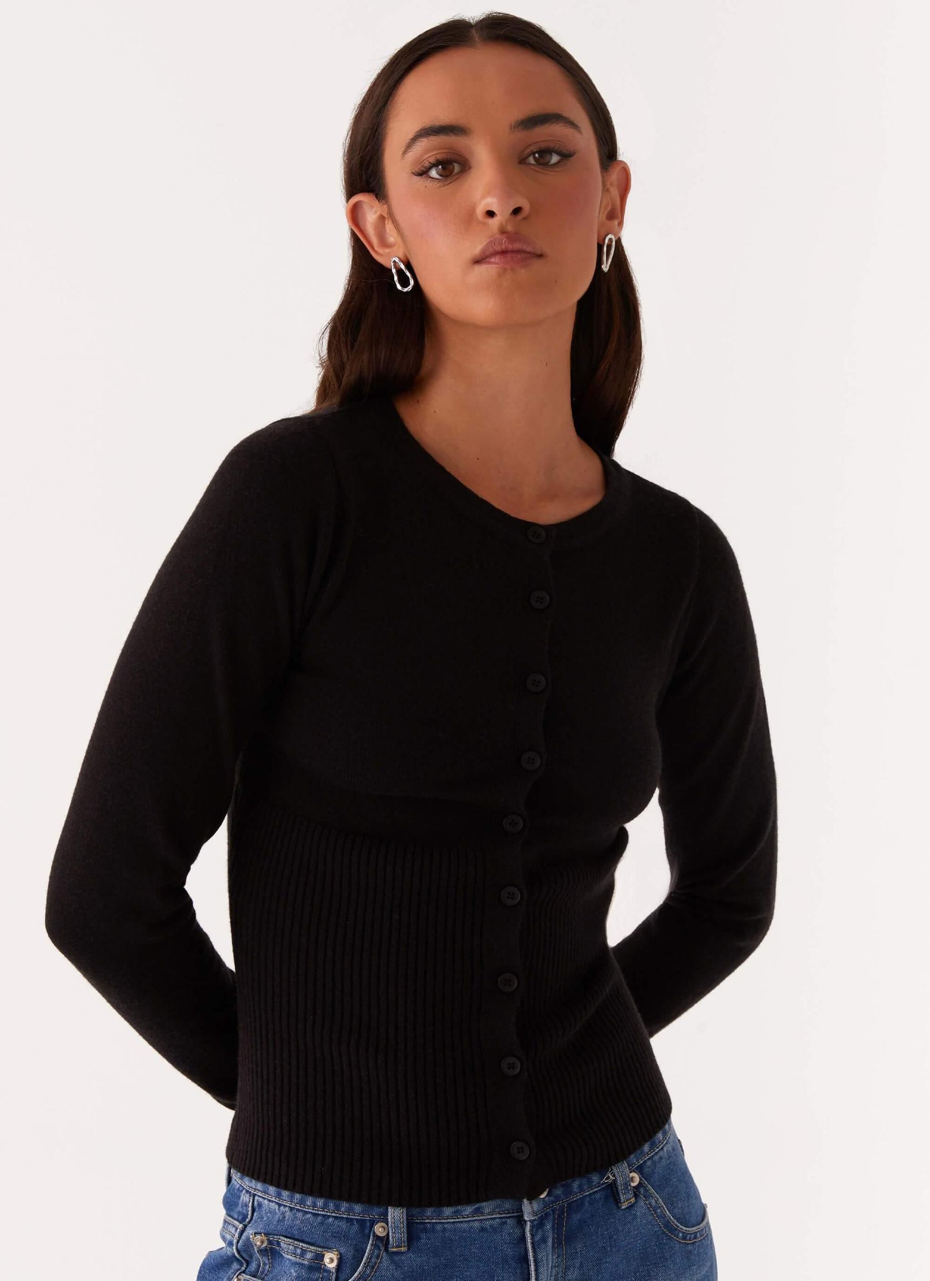 Reagan Knit Top - Black Product Image