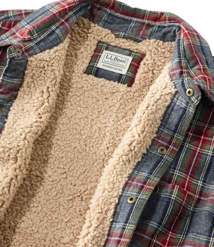 
                            Men's Sherpa-Lined Scotch Plaid Shirt, Slightly Fitted
                         Product Image