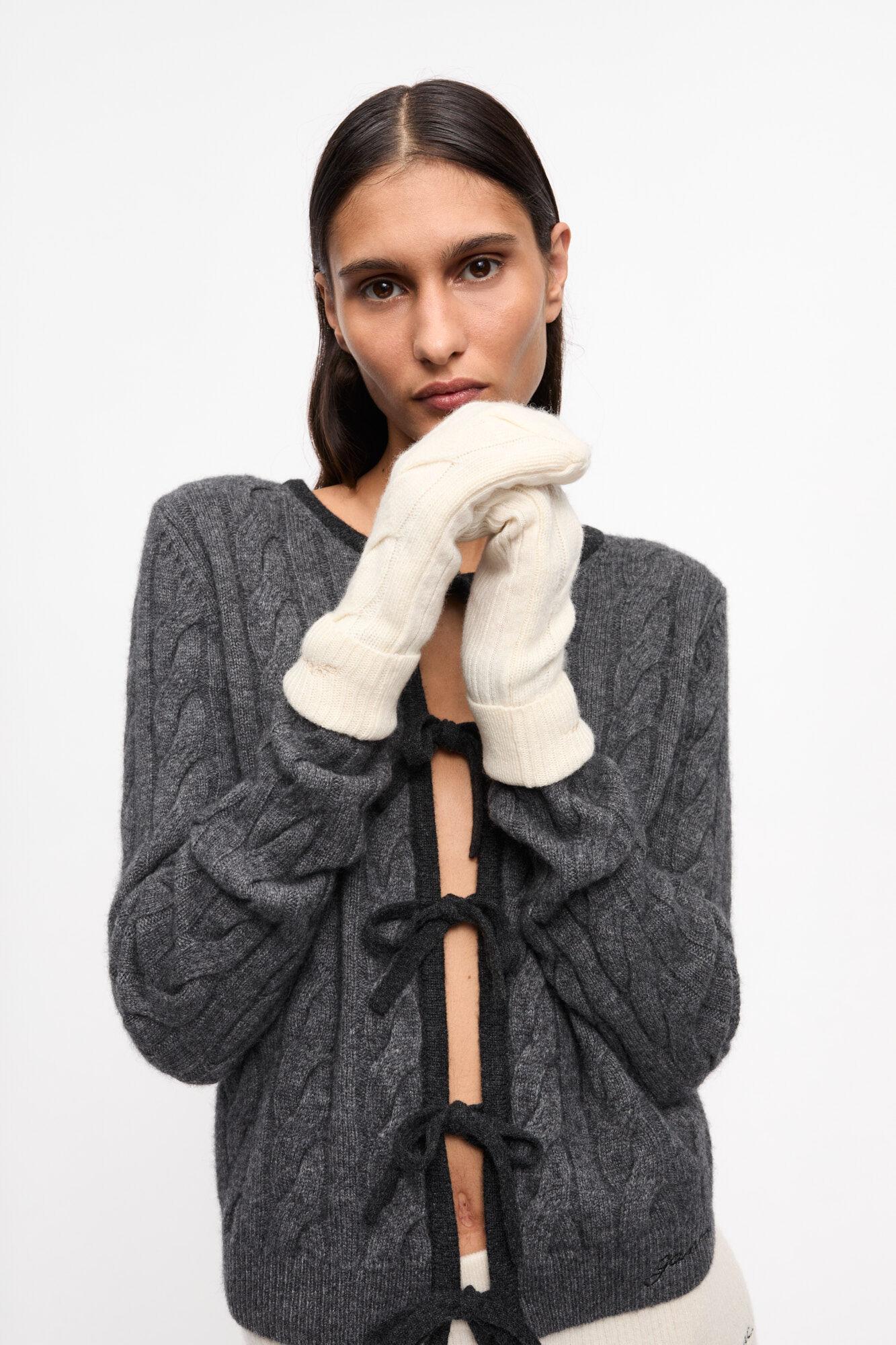 Ivory Cashmere Mix Mittens Product Image