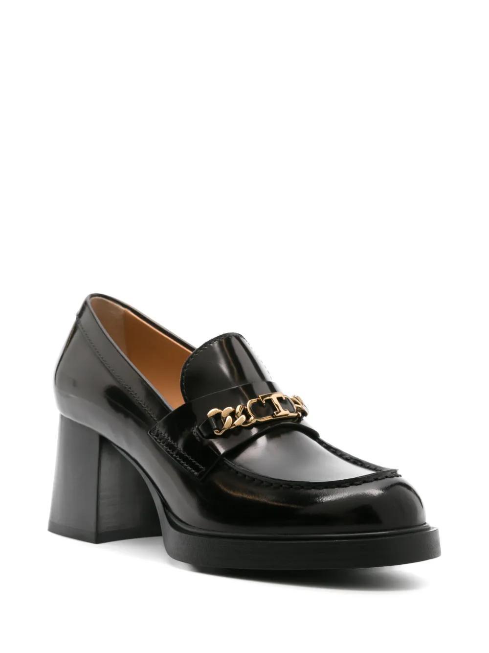 TOD'S 65mm Logo-plaque Leather Pumps In Black Product Image