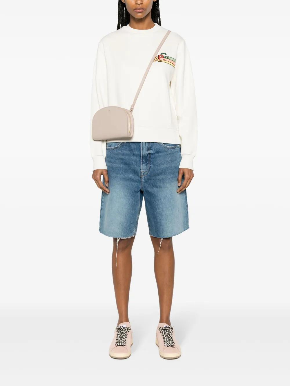 APC Demi Lune Leather Bag In Grey Product Image