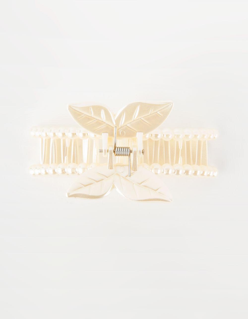 FULL TILT Pearl Butterfly Claw Clip - WHITE Product Image