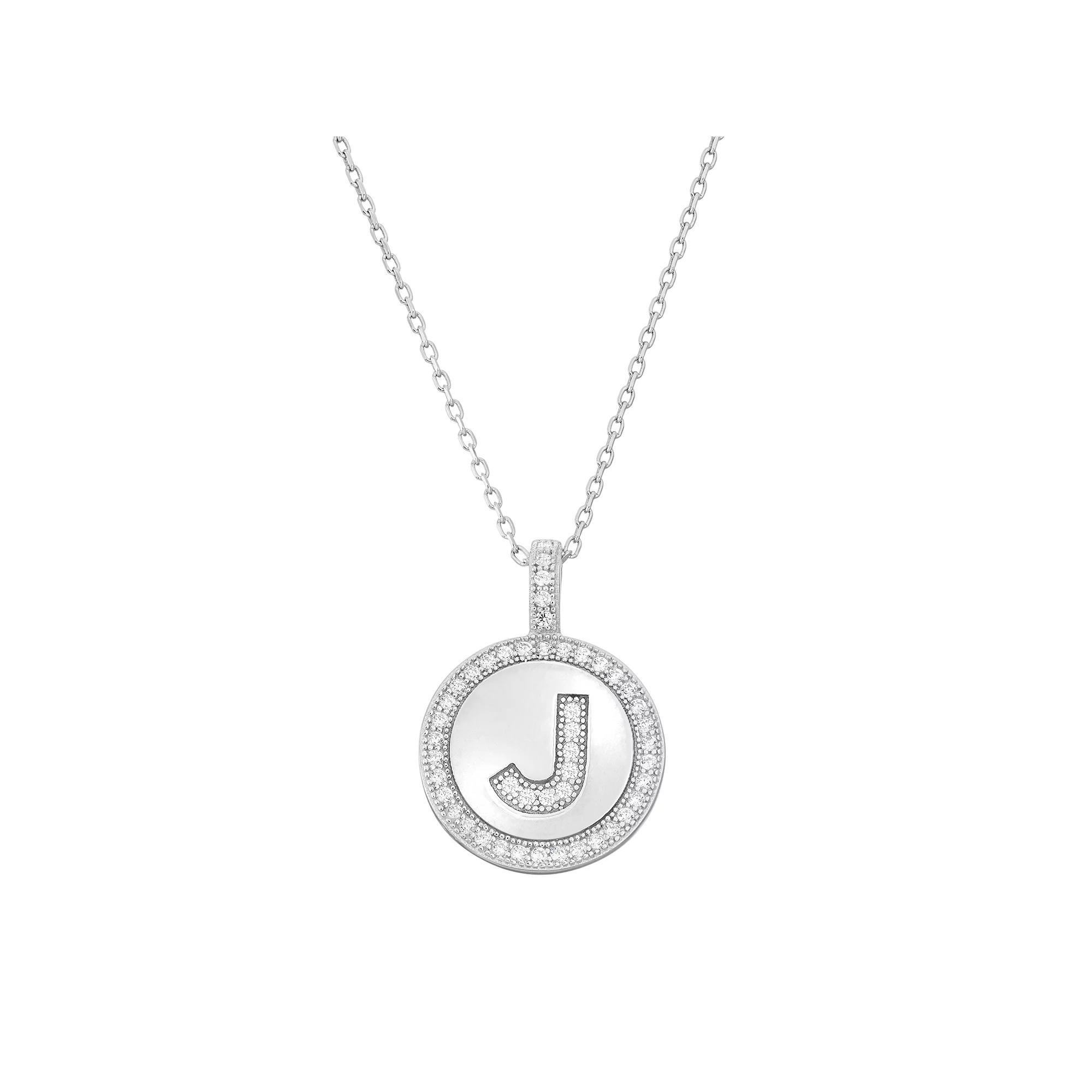 Sterling Silver Cubic Zirconia Initial Pendant Necklace, Women's, Size: 18" Product Image
