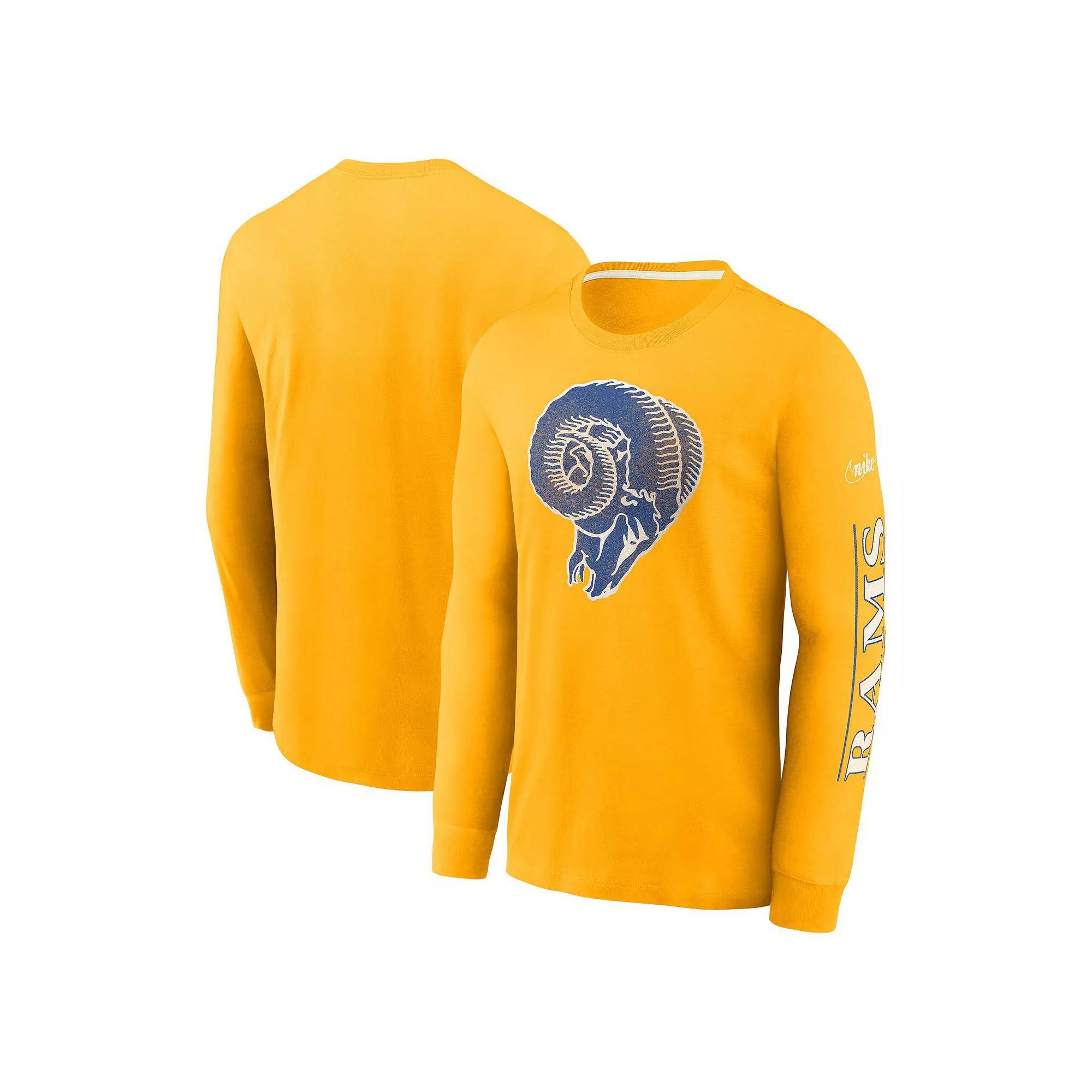 Men's Nike Gold Los Angeles Rams Fashion Long Sleeve T-Shirt, Size: Large Product Image