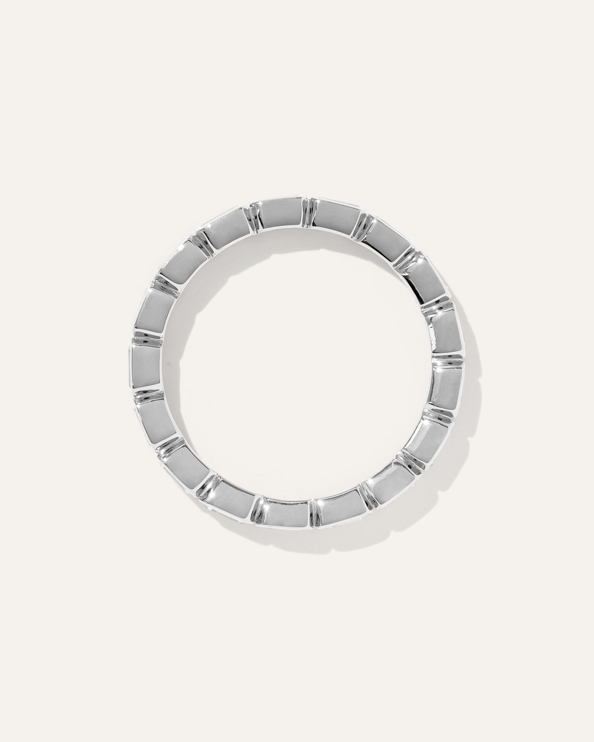 Quince | Women's Lab Grown Diamond Emerald East-West Bezel Eternity Band Rings Product Image