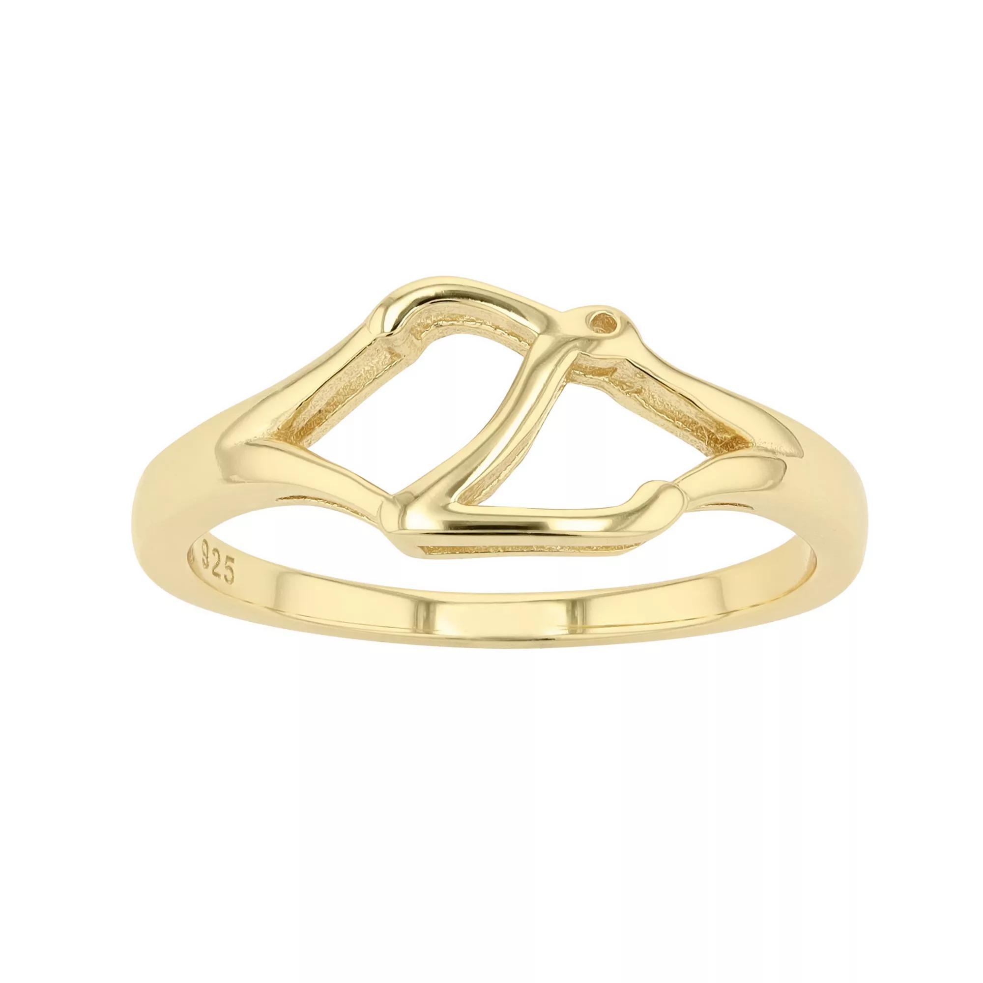 Traditions Jewelry Company 18k Gold Over Silver Script Initial Ring, Womens Product Image