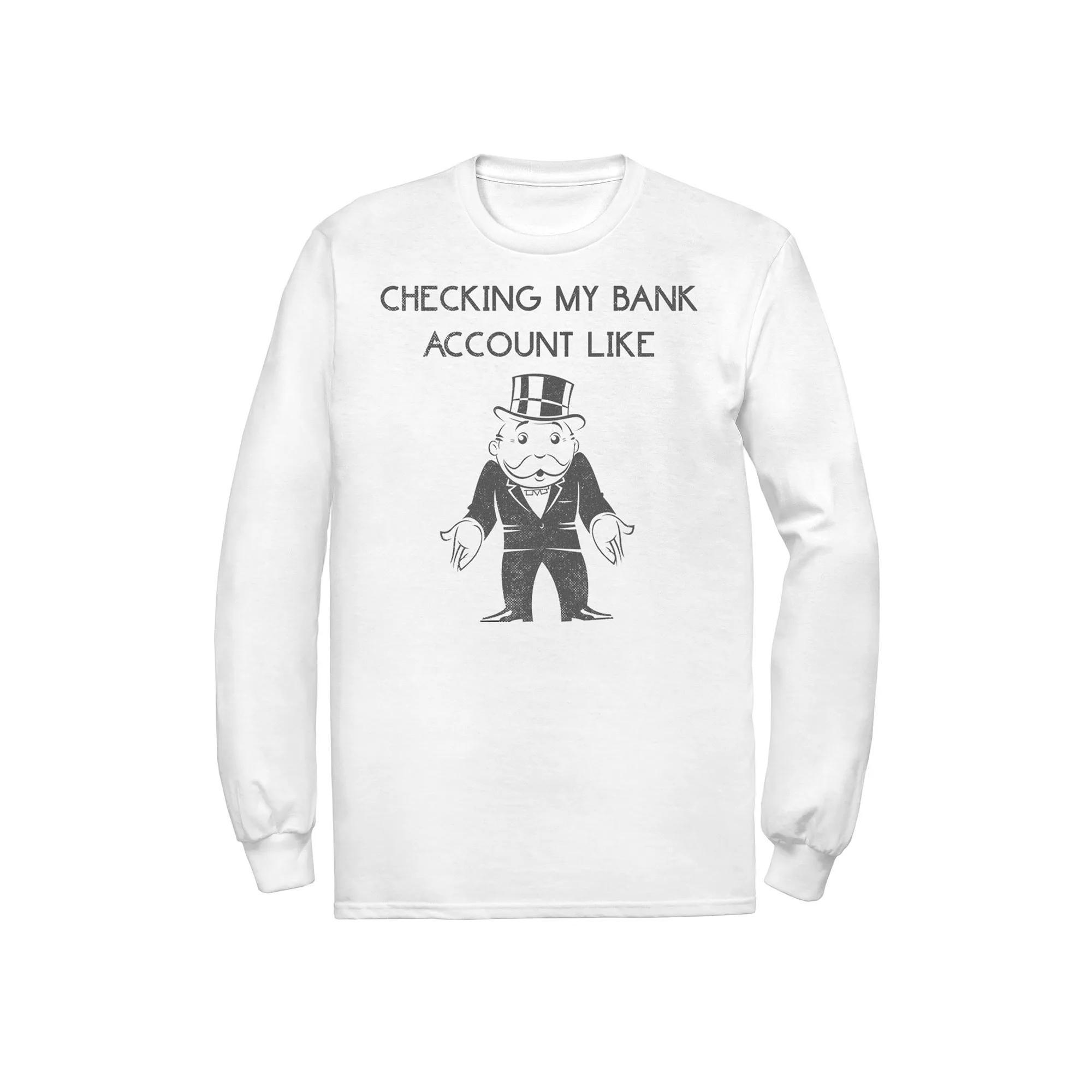 Men's Monopoly Checking My Bank Account Like Tee, Size: Large, White Product Image