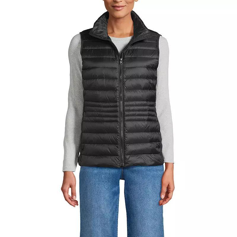 Women's Lands' End Wanderweight Packable Down Vest, Size: Small, Deep  Blue Product Image