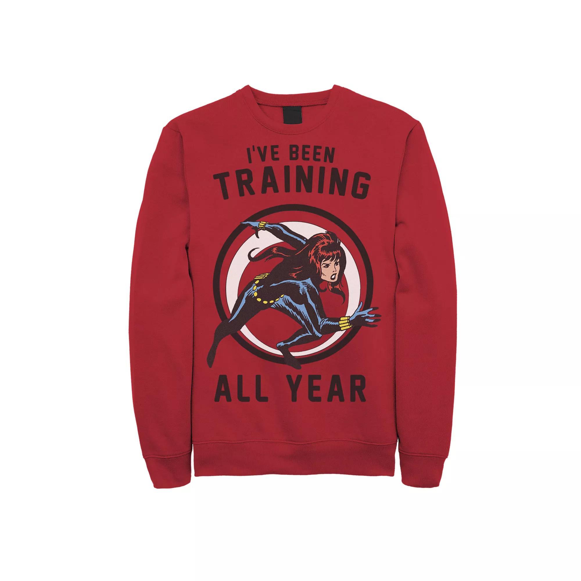 Men's Marvel Avengers Black Widow I've Been Training All Year Sweatshirt, Size: XXL, Red Product Image