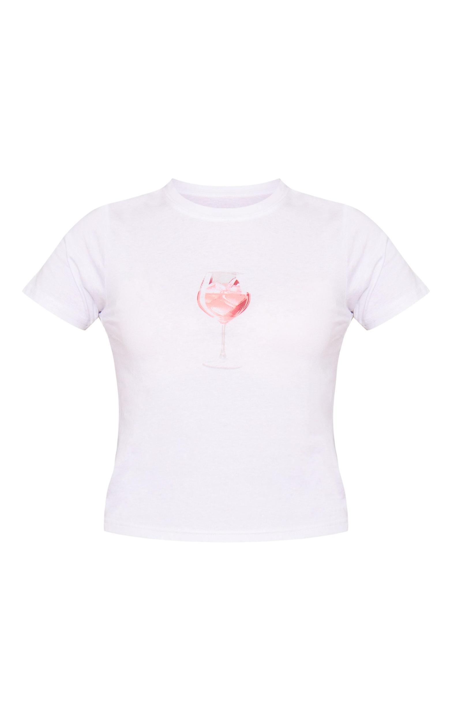 White Rose Graphic Fitted T Shirt Product Image