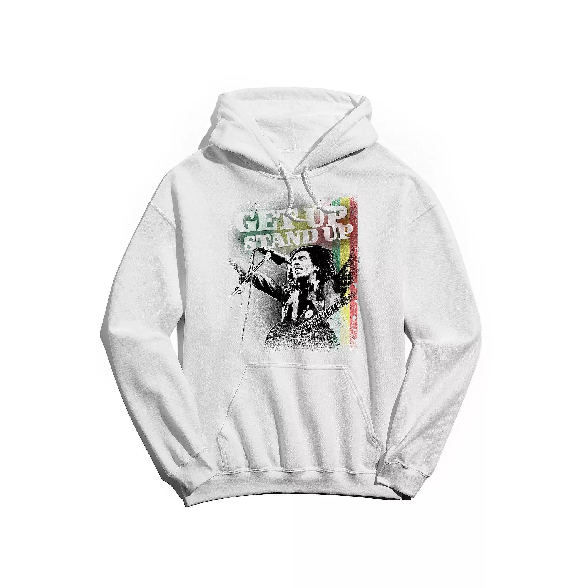 Men's Bob Marley Get Up Stand Up Hoodie, Size: XXL, White Product Image