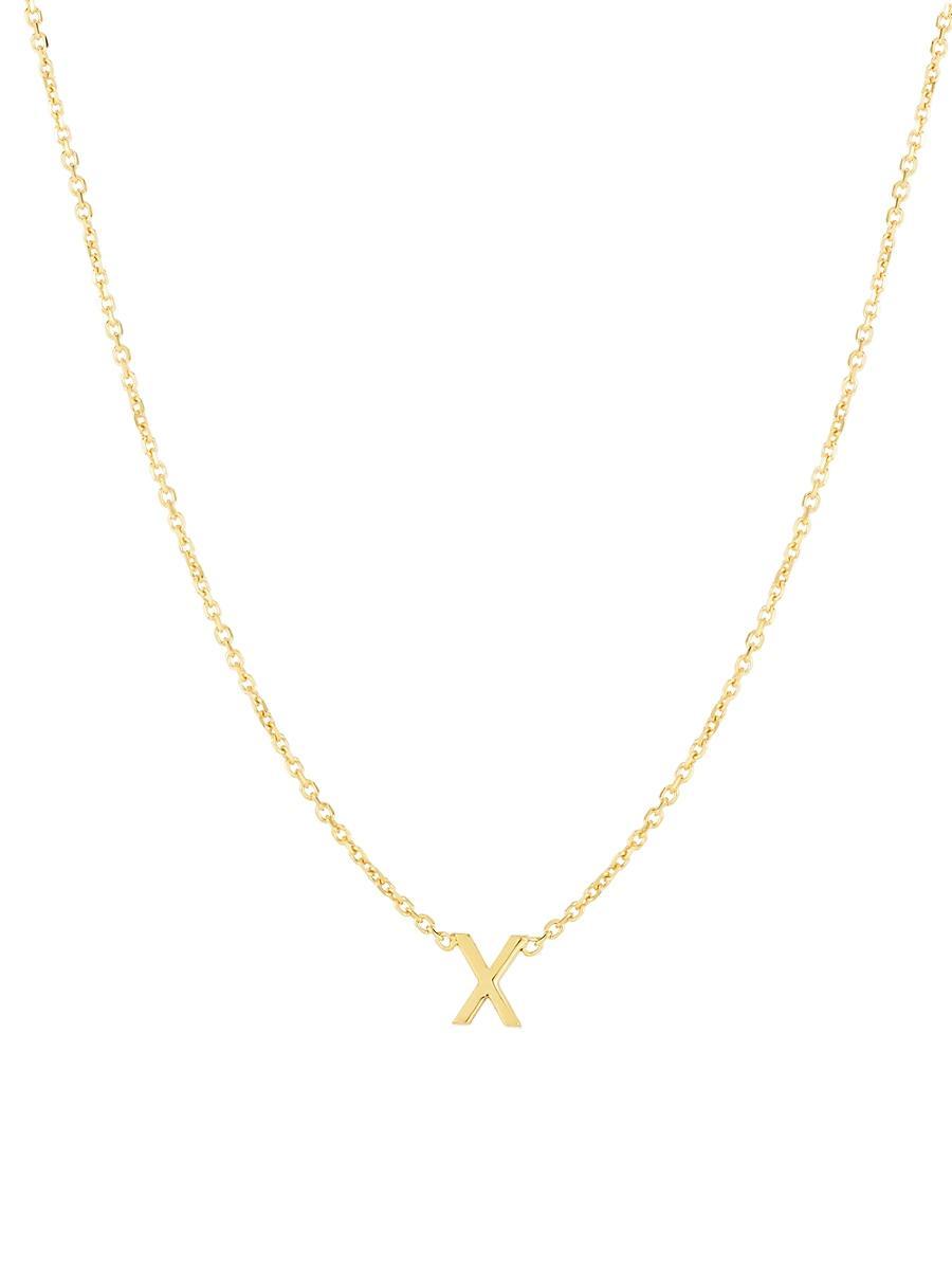Womens 14K Yellow Gold Initial Pendant Necklace Product Image