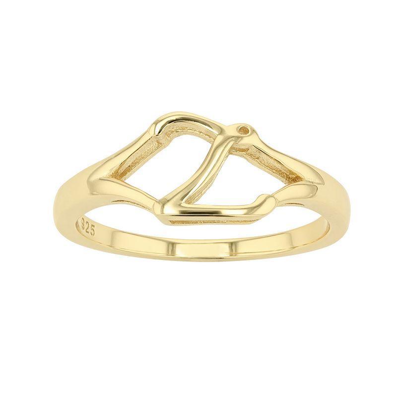 Traditions Jewelry Company 18k Gold Over Silver Script Initial Ring, Womens Product Image