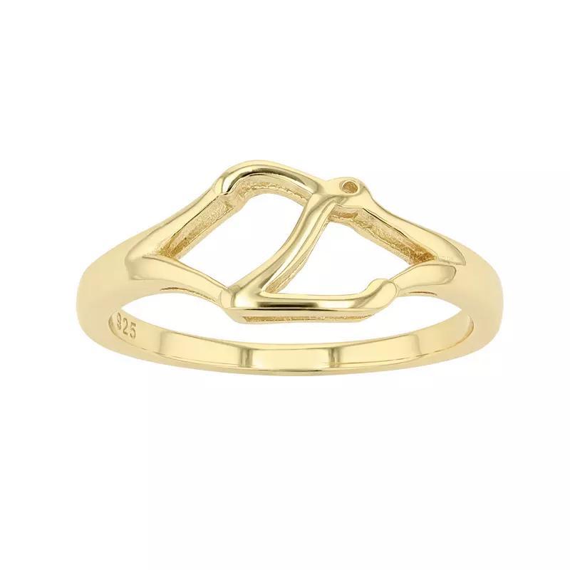 Traditions Jewelry Company 18k Gold Over Silver Script Initial Ring, Womens Product Image