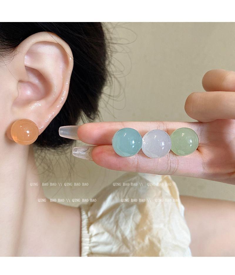 Resin Button Earring Product Image