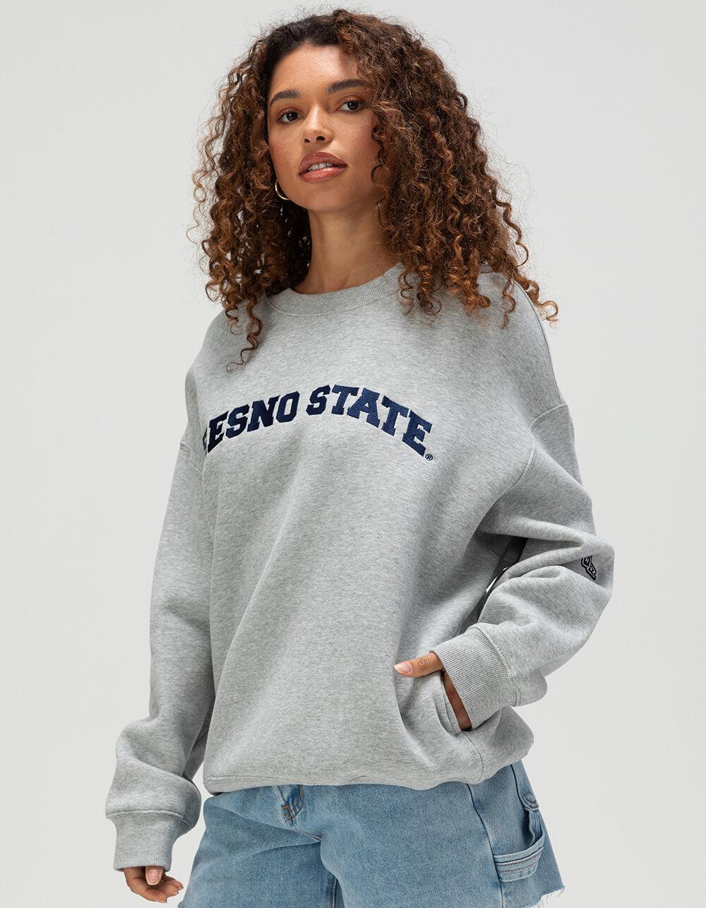 HYPE AND VICE Fresno State Womens Crewneck Sweatshirt - HEATHER GRAY Product Image